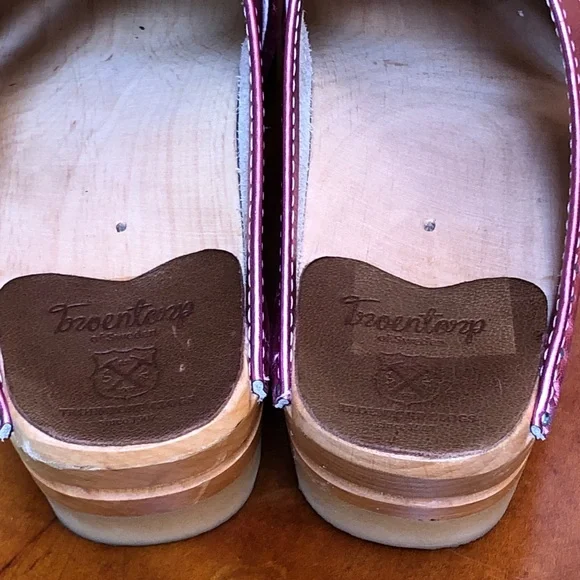 Troentorp of Sweden Mariah Metallic Hot Pink Clog Sandal Leather 8-8.5 38 - Picture 9 of 16
